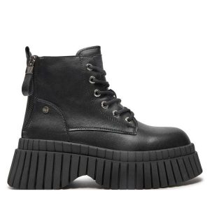 Trapery GOE. Czarne buty zimowe Goe, bez obcasa, bez zapięcia. Za 529,99 zł.