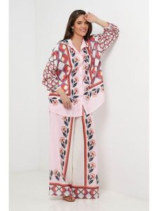 Lin Passion Lniana koszula w kolorze jasnoróżowym ze wzorem rozmiar: 34/36. Różowe koszule Lin Passion, bez wzorów, ze lnu, bez kołnierzyka, bez ramiączek. Za 152,99 zł.