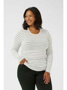 Kaffe Koszulka w kolorze jasnoszaro-białym rozmiar: M. Białe bluzki Kaffe, m, bez wzorów, bez kołnierzyka, bez ramiączek. Za 82,99 zł.