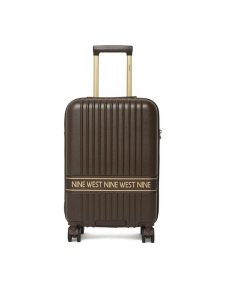 Nine West Walizka kabinowa CEO-NW-S-001-10 Brązowy ciemny. Brązowe walizki Nine West, bez wzorów, z tworzywa sztucznego. Za 299,99 zł.