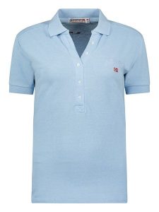 Geographical Norway Koszulka polo "Kelodie" w kolorze błękitnym rozmiar: XL. Niebieskie bluzki Geographical Norway, xl, bez wzorów, bez kołnierzyka, bez ramiączek. Za 65,85 zł.