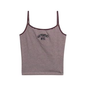 Damski tank top Superdry Athletic Essential. Czerwone topy Superdry, bez wzorów, bez kołnierzyka, bez ramiączek. Za 127,30 zł.