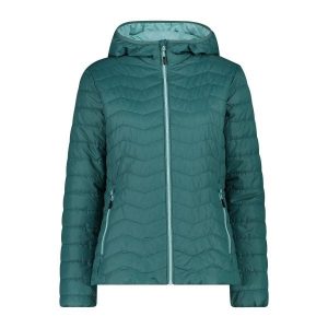 Kurtka puchowa damska z odpinanym kapturem CMP. Zielone kurtki CMP, xs, bez wzorów, z puchu. Za 432,70 zł.