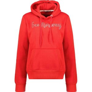 Geographical Norway Bluza "Gadislava" w kolorze czerwonym rozmiar: M. Czerwone bluzy Geographical Norway, m, bez wzorów, z kapturem. Za 105,38 zł.