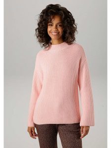 Aniston Sweter w kolorze jasnoróżowym rozmiar: 42. Różowe swetry oversize Aniston, bez wzorów, ze splotem, bez ramiączek. Za 61,46 zł.