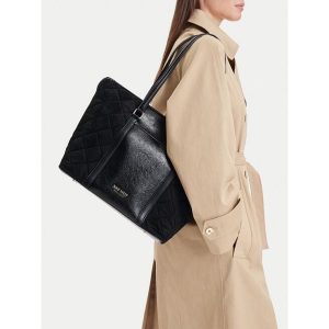 Torebka Nine West. Czarne shopper bag Nine West, bez wzorów, bez dodatków. Za 229,99 zł.