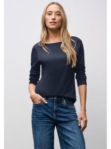 Street One Koszulka w kolorze granatowym rozmiar: 38. Niebieskie bluzki Street One, bez wzorów, street, bez kołnierzyka, bez ramiączek. Za 100,75 zł.