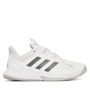 Buty halowe adidas. Białe buty sportowe ADIDAS, bez wzorów, bez zapięcia. Za 339,99 zł.