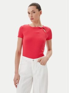 DKNY T-Shirt P51H8APJ Koralowy Regular Fit. Pomarańczowe t-shirty DKNY, xs, bez wzorów, z wiskozy, bez kołnierzyka, bez ramiączek. Za 119,99 zł.