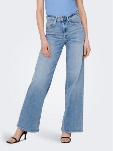 ONLY Jeansy Madison 15282975 Niebieski Wide Leg. Niebieskie jeansy ONLY, bez wzorów, z bawełny. Za 209,99 zł.