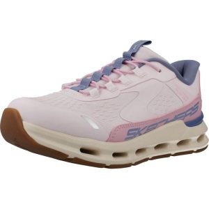 Buty SKECHERS GLIDE STEP VISTA LANE Rose. Czerwone buty trekkingowe Skechers, z tkaniny, bez zapięcia. Za 279,99 zł.
