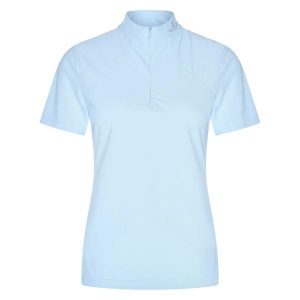 Damska koszulka do jazdy konnej HV Polo Lalu. Niebieskie bluzki HV POLO, bez wzorów, sportowe, bez kołnierzyka, bez ramiączek. Za 221,50 zł.