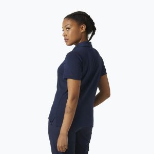 Koszulka polo damska Helly Hansen Siren Polo. Niebieskie bluzki Helly Hansen, bez wzorów, bez kołnierzyka, bez ramiączek. Za 199,99 zł.