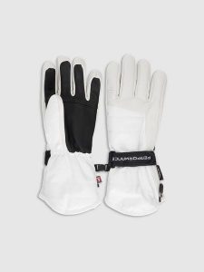 4F Rękawiczki narciarskie Primaloft Gold damskie - białe S. Białe rękawiczki 4f, bez wzorów, z materiału. Za 399,99 zł.