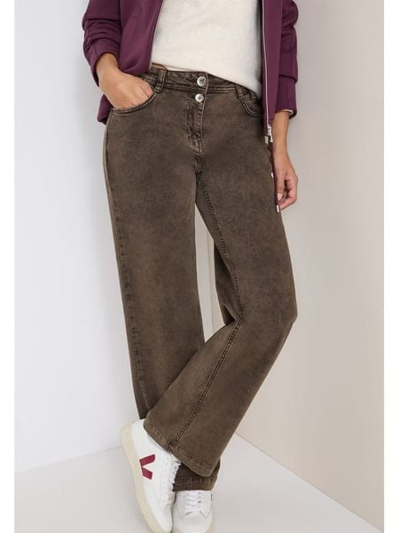 Cecil Dżinsy - Comfort fit - w kolorze brązowym rozmiar: W30/L32. Brązowe jeansy Cecil, z aplikacjami, ze skóry, z podwyższonym stanem. Za 191,88 zł.