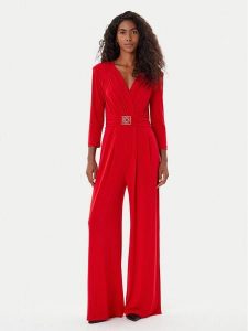 Rinascimento Kombinezon CFC0126185003 Czerwony Regular Fit. Czerwone sukienki Rinascimento, m, bez wzorów, z syntetyku, bez kołnierzyka, bez ramiączek. Za 509,99 zł.