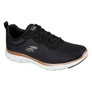 Buty do chodzenia damskie Skechers Flex Appeal 40. Czarne buty sportowe Skechers, bez wzorów, z gumy, bez zapięcia, trekkingowe. Za 354,00 zł.