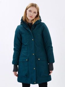 Finside Parka zimowa "Oikku" w kolorze morskim rozmiar: 38. Niebieskie kurtki Finside, na zimę, s, bez wzorów, bez kaptura. Za 702,81 zł.