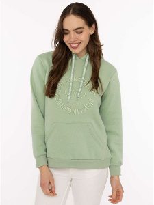 Zwillingsherz Bluza w kolorze zielonym rozmiar: L/XL. Zielone bluzy Zwillingsherz, l, bez wzorów, z kapturem. Za 165,99 zł.