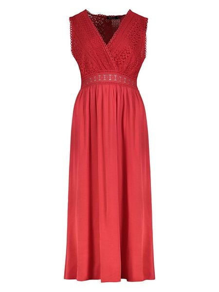 Sublevel Sukienka w kolorze czerwonym rozmiar: L/XL. Czerwone sukienki Sublevel, l, bez wzorów, z bawełny, bez kołnierzyka, bez ramiączek, maxi, kopertowe. Za 178,79 zł.