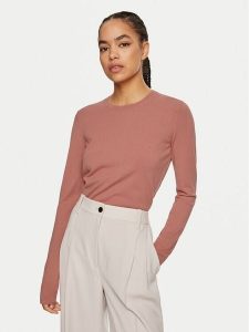 Calvin Klein Sweter K20K207681 Pomarańczowy Regular Fit. Brązowe swetry klasyczne Calvin Klein, xs, z wiskozy, bez kołnierzyka. Za 249,99 zł.