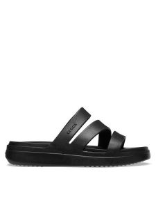 Crocs Klapki Getaway Strappy Sandal W 209587 Czarny. Czarne klapki Crocs, bez wzorów, z tworzywa sztucznego, bez obcasa. Za 129,99 zł.