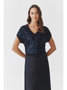 TATUUM Sweter "Icoma" w kolorze granatowym rozmiar: XL. Niebieskie swetry oversize Tatuum, xl, bez wzorów, bez ramiączek. Za 170,47 zł.