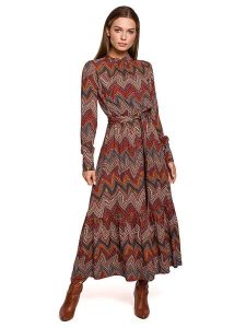 Stylove Sukienka ze wzorem rozmiar: XXL. Sukienki Stylove, xxl, bez wzorów, z wiskozy, bez kołnierzyka, bez ramiączek, maxi. Za 215,21 zł.