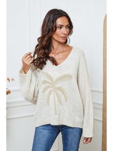 So Cachemire Sweter "Adandine" w kolorze beżowym rozmiar: L. Brązowe swetry oversize So Cachemire, l, bez wzorów, z kaszmiru, bez ramiączek. Za 178,79 zł.