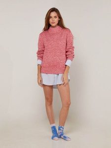 Rodier Sweter w kolorze czerwonym rozmiar: S. Czerwone swetry oversize Rodier, s, bez wzorów, z wełny, bez ramiączek. Za 252,99 zł.