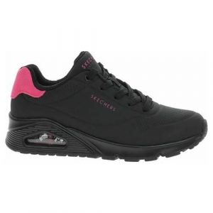 Buty do chodzenia damskie Skechers Uno Pop. Czarne buty sportowe Skechers, bez wzorów, z materiału, bez zapięcia, trekkingowe. Za 445,00 zł.