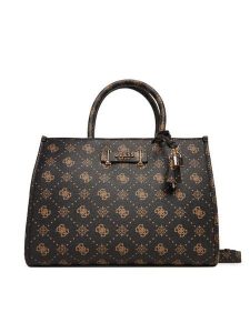 Guess Torebka Silia HWGP98 90220 Brązowy. Brązowe kuferki Guess, z aplikacjami, ze skóry, bez dodatków. Za 519,99 zł.