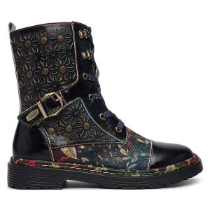 Trapery Laura Vita. Niebieskie buty zimowe LAURA VITA, bez obcasa, bez zapięcia. Za 729,99 zł.