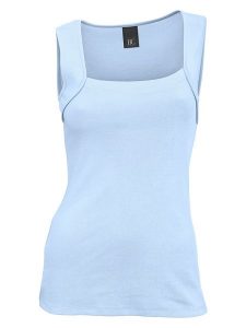 Heine Top w kolorze błękitnym rozmiar: 42. Niebieskie topy Heine, bez wzorów, z bawełny, bez kołnierzyka, bez ramiączek. Za 50,45 zł.