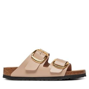 Klapki Birkenstock. Czerwone klapki Birkenstock, bez wzorów, bez obcasa. Za 489,99 zł.