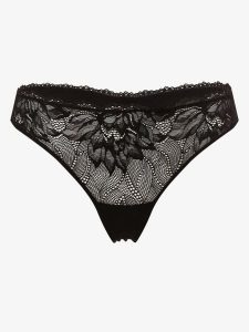 Calvin Klein Stringi Kobiety Sztuczne włókno czarny, XS. Czarne stringi Calvin Klein, bez wzorów, z koronki. Za 119,95 zł.