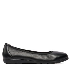 Baleriny Caprice. Czarne balerinki Caprice, bez wzorów, bez obcasa, bez zapięcia. Za 179,99 zł.