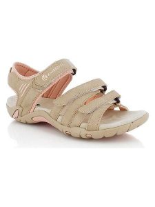 Kimberfeel Sandały "Angele" w kolorze beżowym rozmiar: 41. Brązowe sandały Kimberfeel, bez wzorów, z otwartym noskiem, bez obcasa, bez zapięcia. Za 130,99 zł.