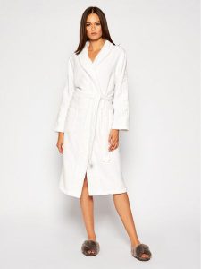 Calvin Klein Underwear Szlafrok Robe 000EW1159E Biały. Białe szlafroki Calvin Klein Underwear, l, bez wzorów, z bawełny, bez kaptura. Za 369,99 zł.