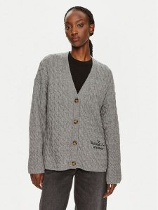 Tommy Hilfiger Kardigan WW0WW42143 Szary Relaxed Fit. Szare kardigany TOMMY HILFIGER, z wełny. Za 589,99 zł.