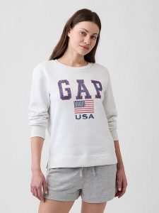 GAP Bluza w kolorze kremowym rozmiar: L. Brązowe bluzy GAP, l, bez wzorów, z materiału, bez kaptura. Za 83,22 zł.