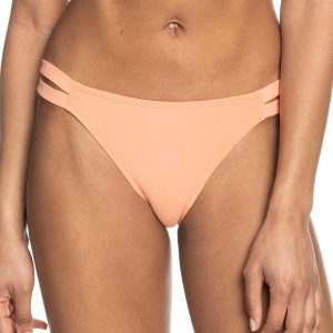 Dół od stroju kąpielowego ROXY Beach Classics. Brązowe bikini Roxy, bez wzorów, z materiału. Za 56,99 zł.