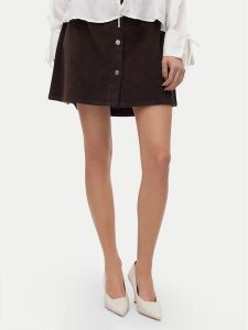 Vero Moda Spódnica mini Etta 10315342 Brązowy Regular Fit. Brązowe spódnice Vero Moda, xs, bez wzorów, z bawełny, mini. Za 139,99 zł.