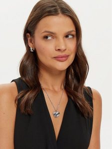 Guess Naszyjnik JUBN04 690JW Srebrny. Szare naszyjniki Guess, srebrne. Za 379,99 zł.