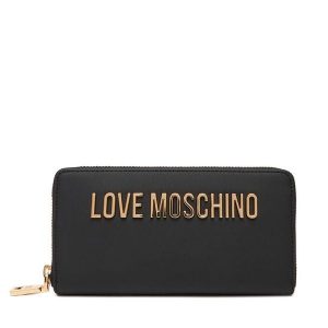 Portfel LOVE MOSCHINO. Czarne portfele LOVE MOSCHINO, bez wzorów. Za 329,99 zł.