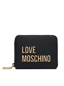 LOVE MOSCHINO Portfel JC5613PP0PKD0000 Czarny. Czarne portfele LOVE MOSCHINO, bez wzorów, ze skóry. Za 399,99 zł.