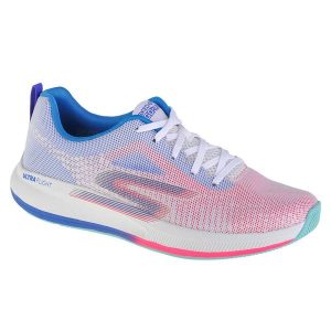 Buty do chodzenia damskie Skechers GO Run Pulse. Białe buty sportowe Skechers, bez wzorów, z materiału, bez zapięcia, trekkingowe. Za 407,00 zł.