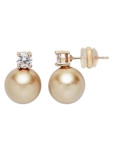 U.S. Polo Assn. Pozłacane kolczyki-wkrętki z perłami i kryształami rozmiar: onesize. Brązowe kolczyki U.S. Polo Assn., z kryształem, metalowe. Za 65,99 zł.