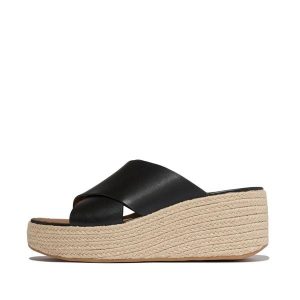 Damskie espadryle FitFlop PlatFForms. Czarne espadryle FIT FLOP, bez wzorów, bez obcasa. Za 667,50 zł.