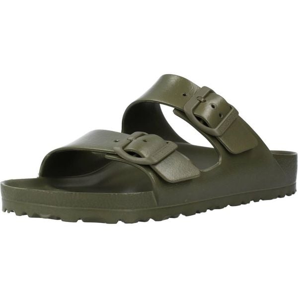 Klapki damskie Birkenstock Arizona Birkoflor. Zielone klapki Birkenstock, bez wzorów, z materiału, bez obcasa. Za 456,00 zł.